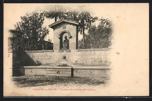 AK Lacroix-sur-Meuse, Fontaine Notre-Dame-des-Champs