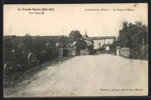 AK Levoncourt /Meuse, Le Pont et l`Église
