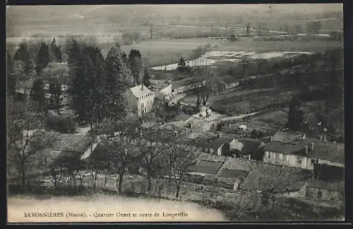 AK Savonnières /Meuse, Quartier Ouest et route de Longeville