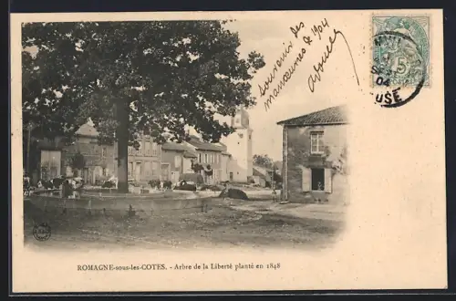 AK Romagne-sous-les-Côtes, Arbre de la Liberté planté en 1848