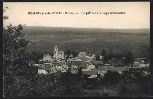 AK Romagne-sous-les-Côtes /Meuse, Une partie du village reconstruit