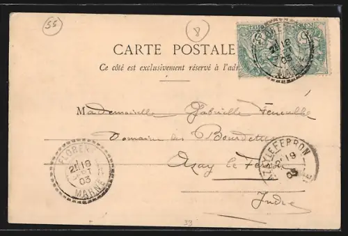 AK Le Claon, Vue d`ensemble du village et des collines environnantes