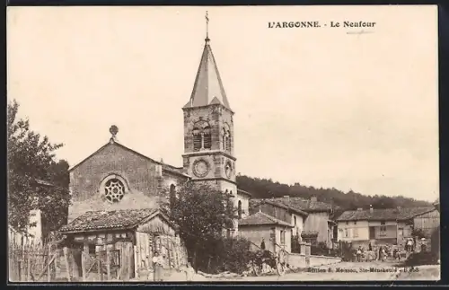 AK Le Neufour, Église et village pittoresque