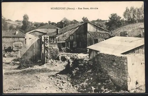 AK Nubécourt /Meuse, Rue Basse détruite