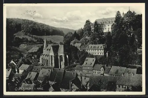 AK Stolberg i. Harz, Kirche, Schloss, Stadtansicht