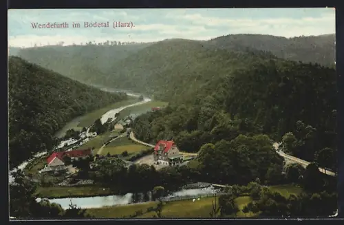 AK Wendefurth /Harz, Bodetal, Flusslandschaft, Ortsansicht