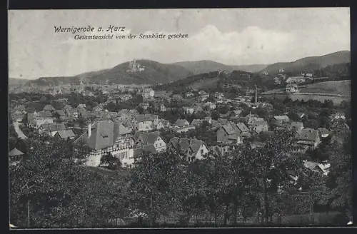 AK Wernigerode a. Harz, Gesamtansicht von der Sennhütte gesehen