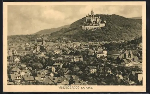 AK Wernigerode am Harz, Schloss, Stadtansicht