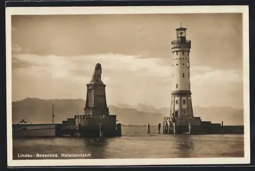 AK Lindau /Bodensee, Hafeneinfahrt