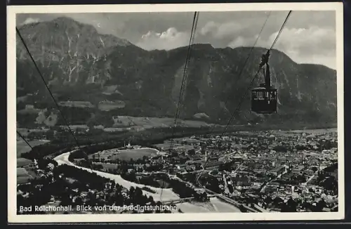AK Bad Reichenhall, Blick von der Predigtstuhlbahn auf Stadt und Berge