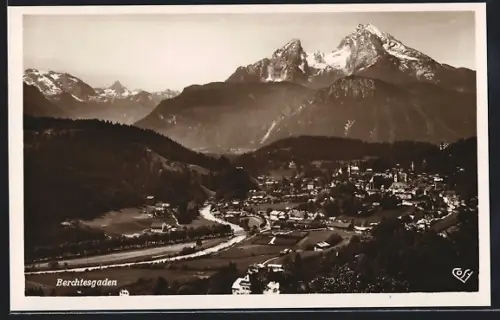 AK Berchtesgaden, Watzmann, Schönfeldspitze, Ortsansicht