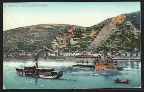 AK Caub, Pfalz, Ruine Gutenfels