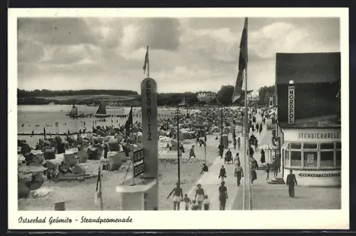 AK Grömitz, Strandpromenade, Stehbierhalle Nordpol, Ostseebad