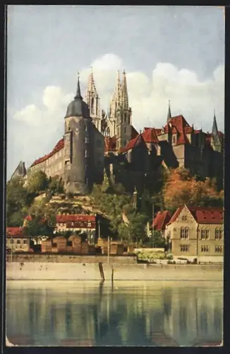AK Meissen, Albrechtsburg, Dom, Elbseite