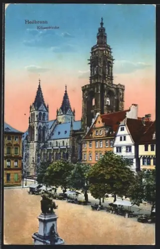 AK Heilbronn, Kilianskirche mit Brunnen