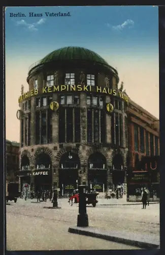AK Berlin-Tiergarten, Hotel Haus Vaterland