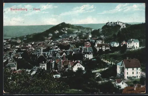 AK Blankenburg /Harz, Stadtansicht aus der Vogelschau