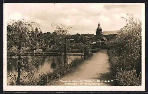 AK Benneckenstein im Hochharz, Gondelteich mit Kurparkanlagen