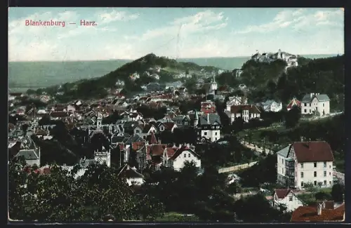 AK Blankenburg /Harz, Ortsansicht aus der Vogelschau