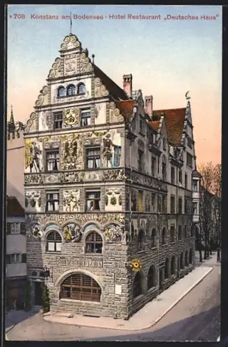 AK Konstanz am Bodensee, Hotel Restaurant Deutsches Haus