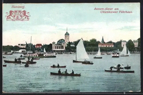 AK Hamburg, Aussen-Alster am Uhlenhorster Fährhaus
