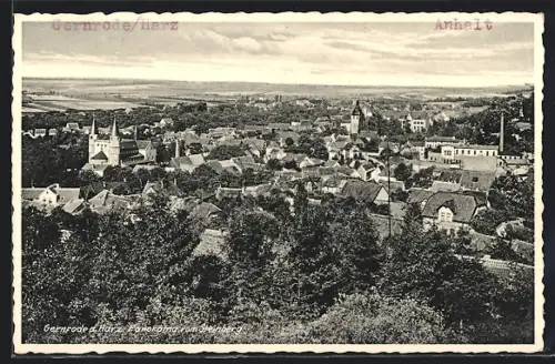AK Gernrode /Harz, Panorama vom Steinberg