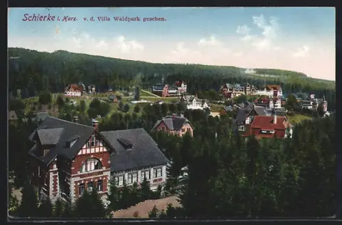 AK Schierke i. Harz, Blick von der Villa Waldpark