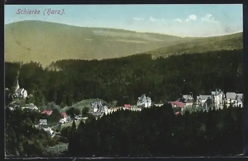 AK Schierke /Harz, Ortsansicht mit Kirche