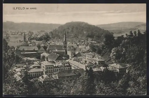 AK Ilfeld im Harz, Ortsansicht mit Kirche