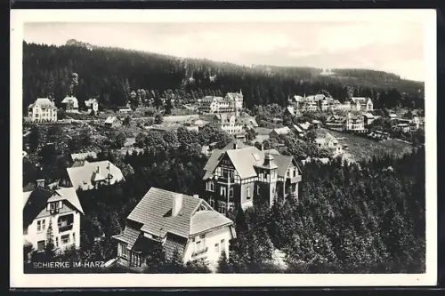 AK Schierke im Harz, Ortsansicht aus der Vogelschau