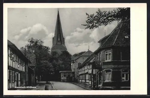 AK Neustadt /Südharz, Blick zur Kirche