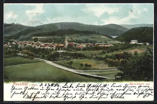 AK Neustadt i. Harz, Panoramaansicht des Ortes