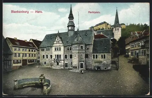 AK Blankenburg /Harz, Marktplatz
