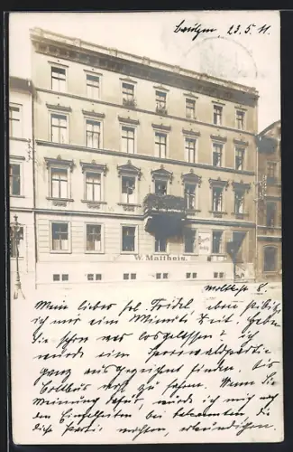 Foto-AK Bautzen, Düngemittel Mattheis, Moltkestrasse 8, jetzt Kurt-Pchatek-Strasse