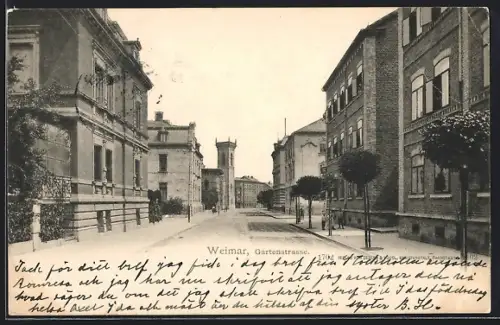 AK Weimar / Thüringen, Partie in der Gartenstrasse