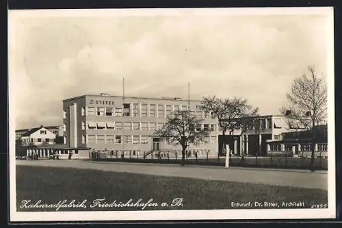 AK Friedrichshafen a. B., Blick auf die Zahnradfabrik, Bauhaus