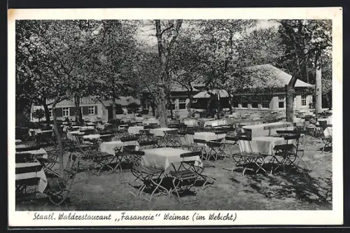 AK Weimar / Thüringen, Staatl. Waldreastaurant Fasanerie, Inhaber Fritz Hanemann