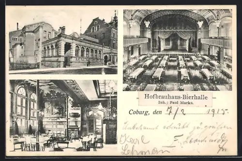AK Coburg, Resturant Hofbrauhaus-Bierhalle, Inh. Paul Marks