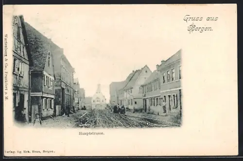 AK Bergen /Frankfurt, Blick in die Haupstrasse