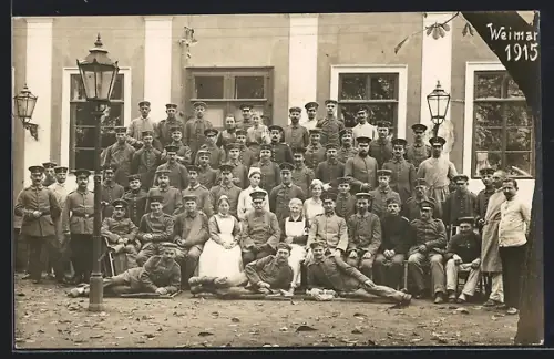 Foto-AK Weimar / Thüringen, Soldaten des Reserve-Lazaretts