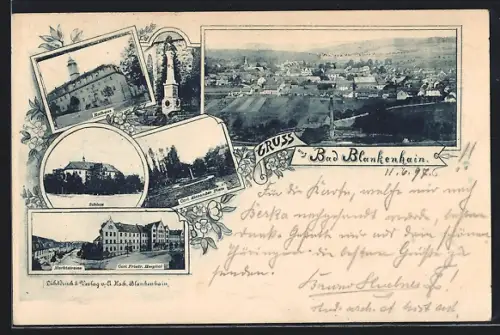 AK Bad Blankenhain, Schloss, Rathaus, Carl Alexander Platz
