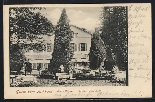 AK Hann.-Münden, Gasthof Parkhaus, Inh. Paul Kohl