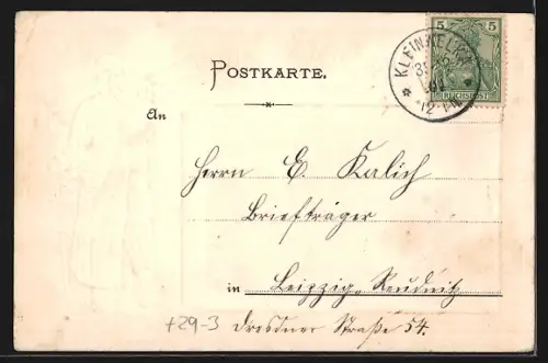 Passepartout-Lithographie Bautzen, Ortspanorama im Passepartout, Prosit Neujahr