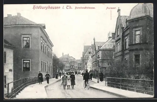 AK Hildburghausen i. Th., Postamt in der Bernhardtstrasse