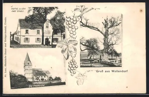 AK Wollendorf, Gasthof zu den zwei Linden, Die Feldkirche