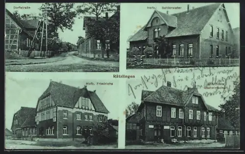 AK Rätzlingen / Uelzen, Hofb. Schierwater, Schröderers Gasthaus, Dorfstrasse