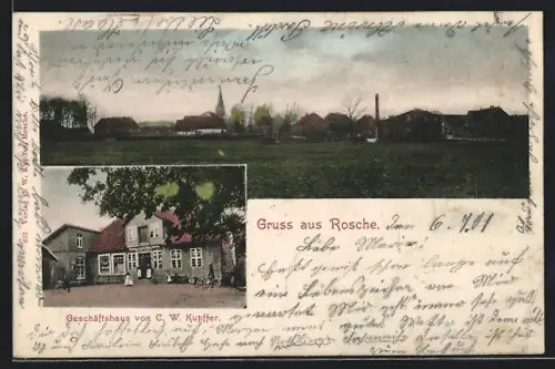 AK Rosche, Geschäftshaus von C. W. Kupffer, Ortspanorama