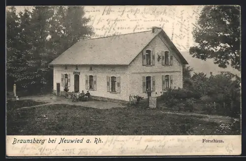 AK Braunsberg bei Neuwied, Forsthaus mit Garten