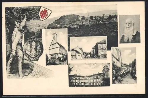 AK Ortenberg / Hessen, Festpostkarte anlässlich 50 jähriger Jubelfeier des T.V. 1913, Strassenpartie, Ortspartie