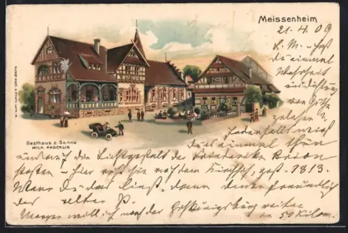 Lithographie Meissenheim, Gasthaus zur Sonne v. Wilh. Kaderlin